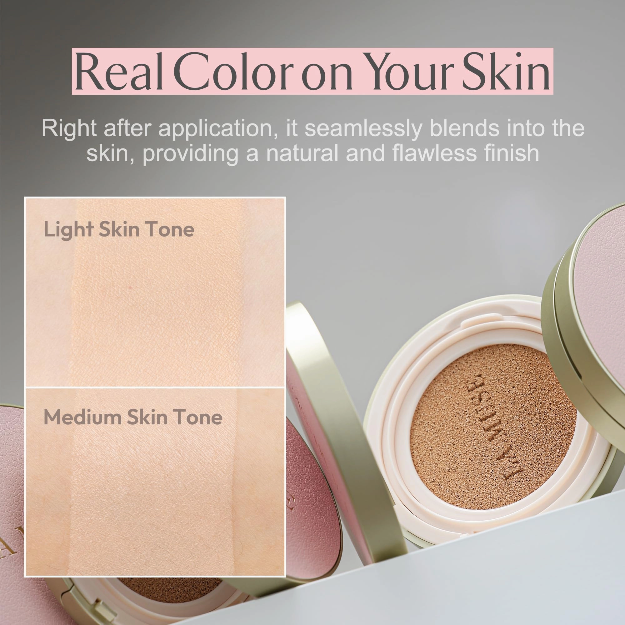 LA MUSE Glow Korean Cushion Foundation, #21 Light Beige(Pack of 2) | Lightweight, Hydrating Korean Cushion, Non-Sticky & Greasy | Long-Lasting, Flawless Natural Cover for Blemish & Pore, Dewy Finish