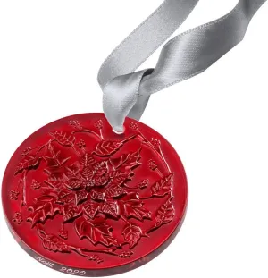 Lalique Crystal Red 2020 Poinsettia Christmas Ornament