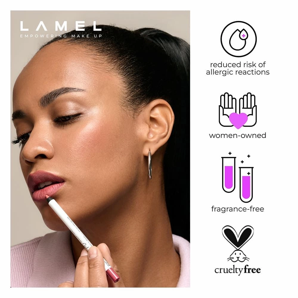 LAMEL Long Lasting Gel Lip Liner, 1.7g, 408 Pink Plum