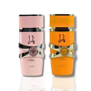 Lattafa for Women 2 Piece Eau de Parfum Gift Set (Yara   Yara Tous) 3.4 Ounce/100 ml each
