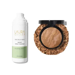 LAURA GELLER NEW YORK Baked Balance-n-Brighten Powder Foundation, Sand   Spackle Mist Boost with Cooling Aloe