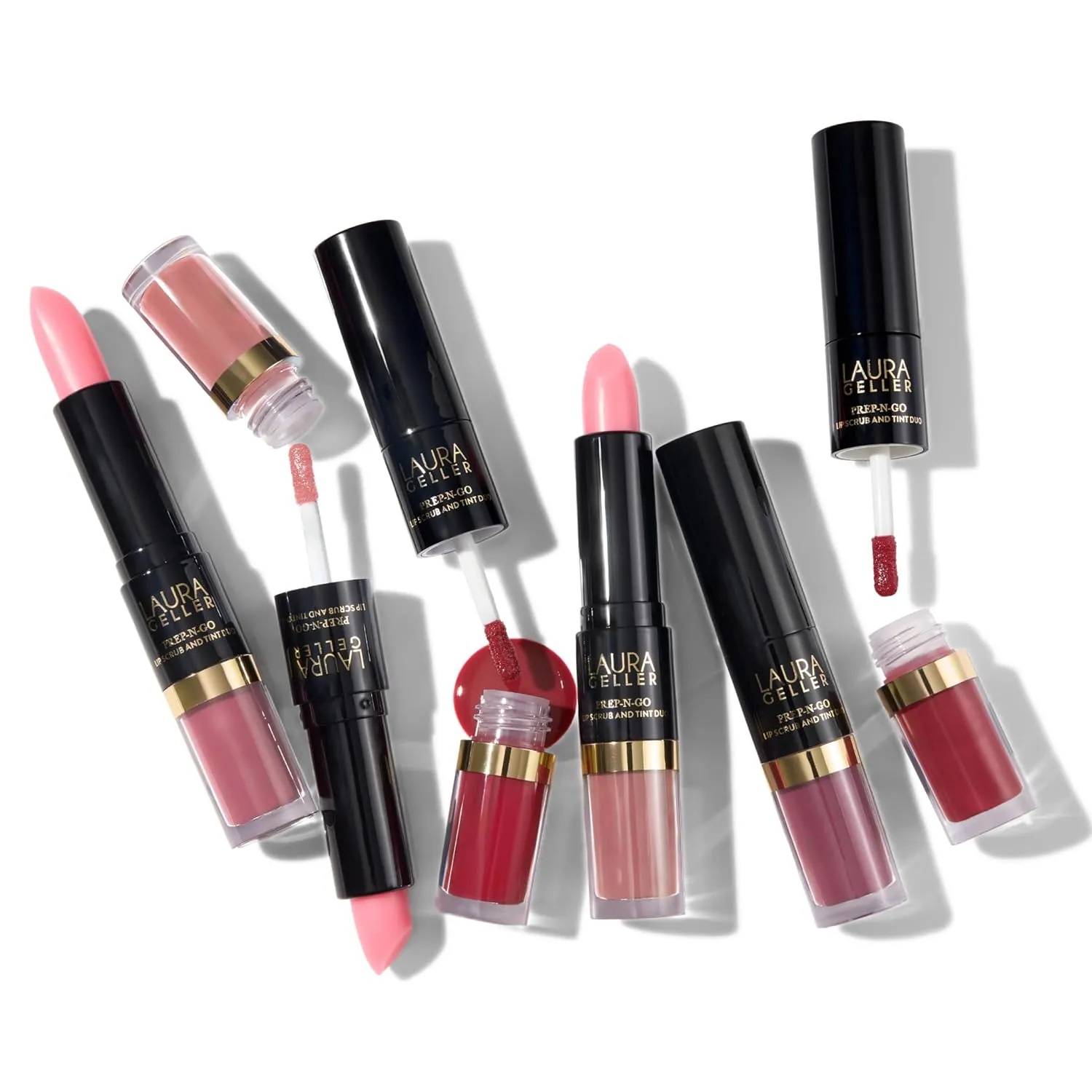 LAURA GELLER NEW YORK Prep-n-Go 2-in-1 Lip Scrub and Lip Oil Tint, Lip Hydrating Oil and Exfoliator, Finish Line