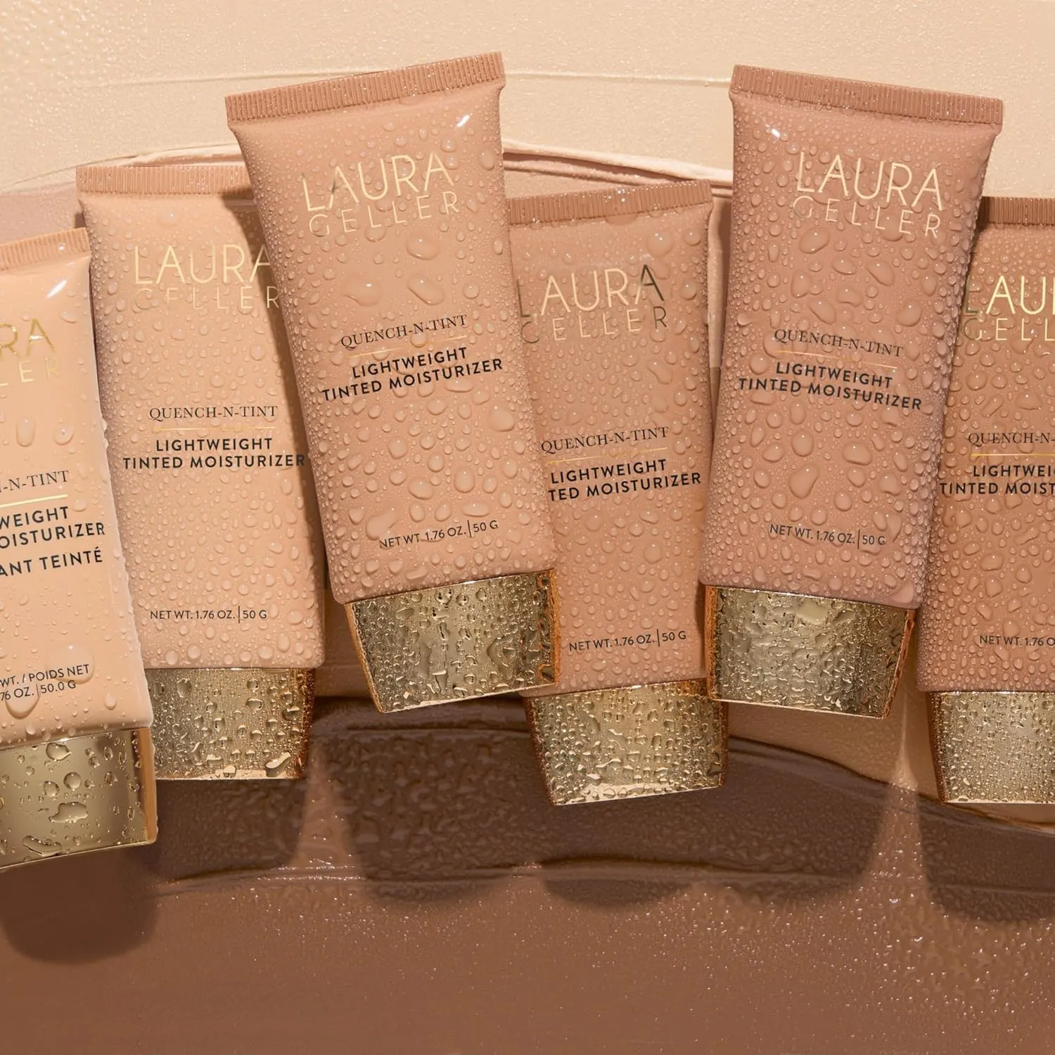 LAURA GELLER NEW YORK Quench-n-Tint Hydrating Foundation - Medium - Sheer to Light Buildable Coverage - Natural Glow Finish - Lightweight Formula with Hyaluronic Acid