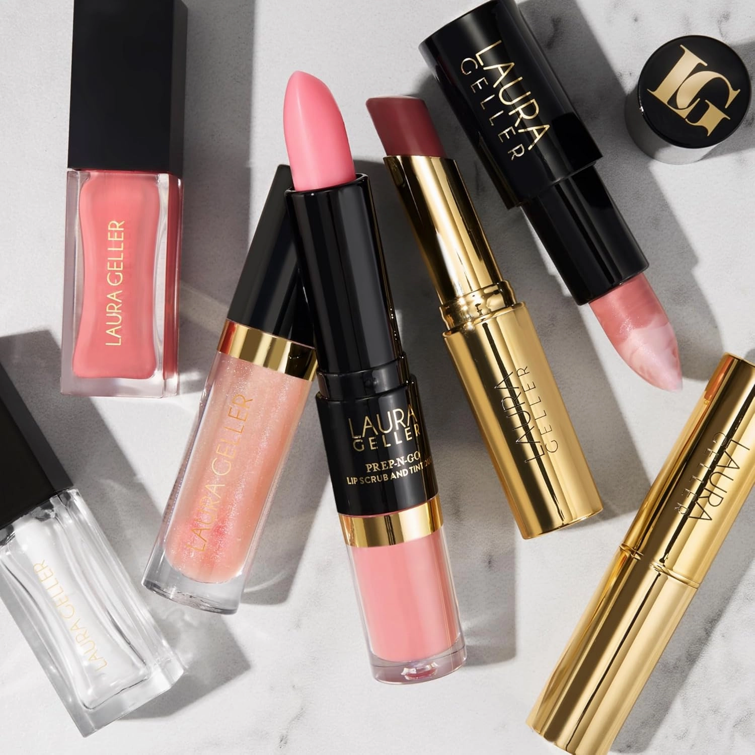 LAURA GELLER NEW YORK Prep-n-Go 2-in-1 Lip Scrub and Lip Oil Tint, Lip Hydrating Oil and Exfoliator, Rush Hour