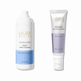 LAURA GELLER NEW YORK Prime-n-Set Duo: Spackle Primer   Spackle Mist Boost Setting Spray with Electrolytes (03 Diamond Glow   Electrolytes, 5.0 Fl Oz)