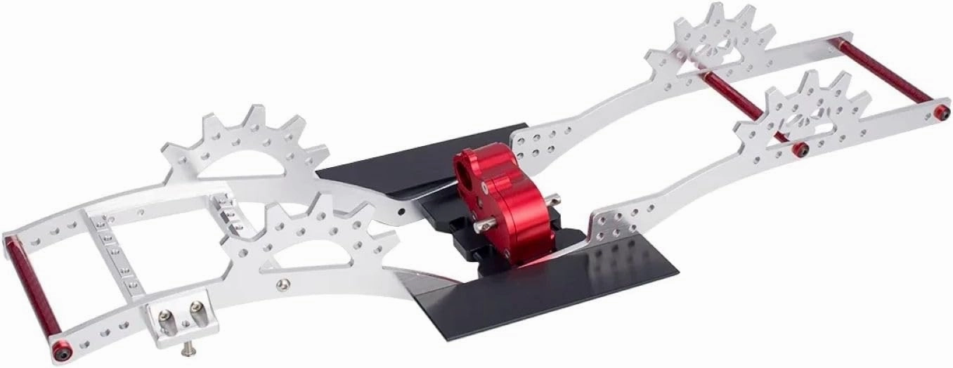 LCG Metal Chassis Kit with Double Servo Mount/Gearbox for Rc Crawler Car Axial SCX10 II III TRX4 Capra Comp Builds DIY Upgrade (Silver)