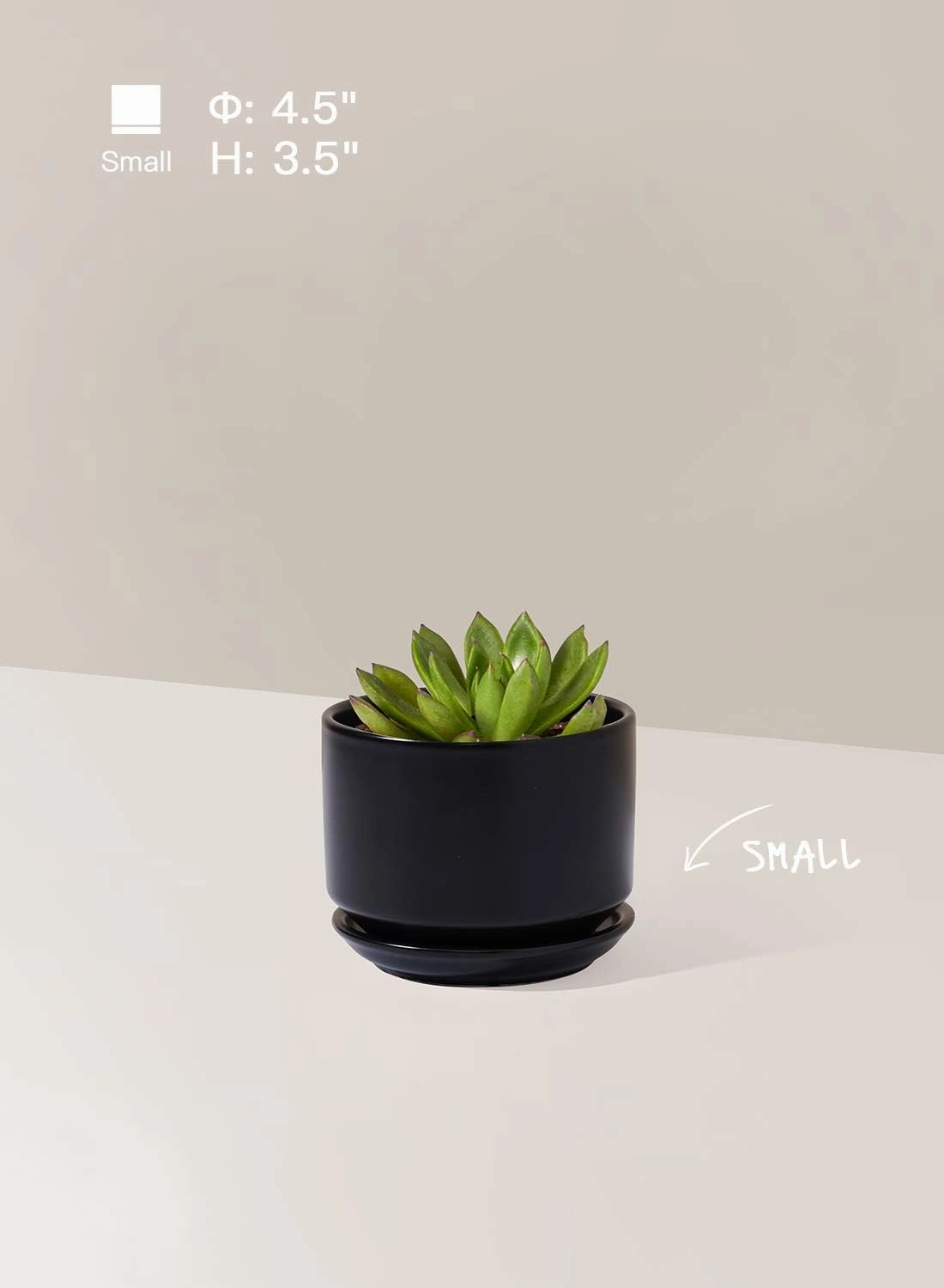 LE TAUCI Ceramic Plant Pots, 4.3 5.3 6.8 inch, Set of 3, Planters with Drainage Hole and Saucer, Indoor Flower Pot with Hole Mesh Pad, Gifts for Mom, Black