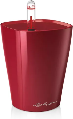 Lechuza 14960 Mini Deltini Self-Watering Garden Planter, Scarlet Red High Gloss