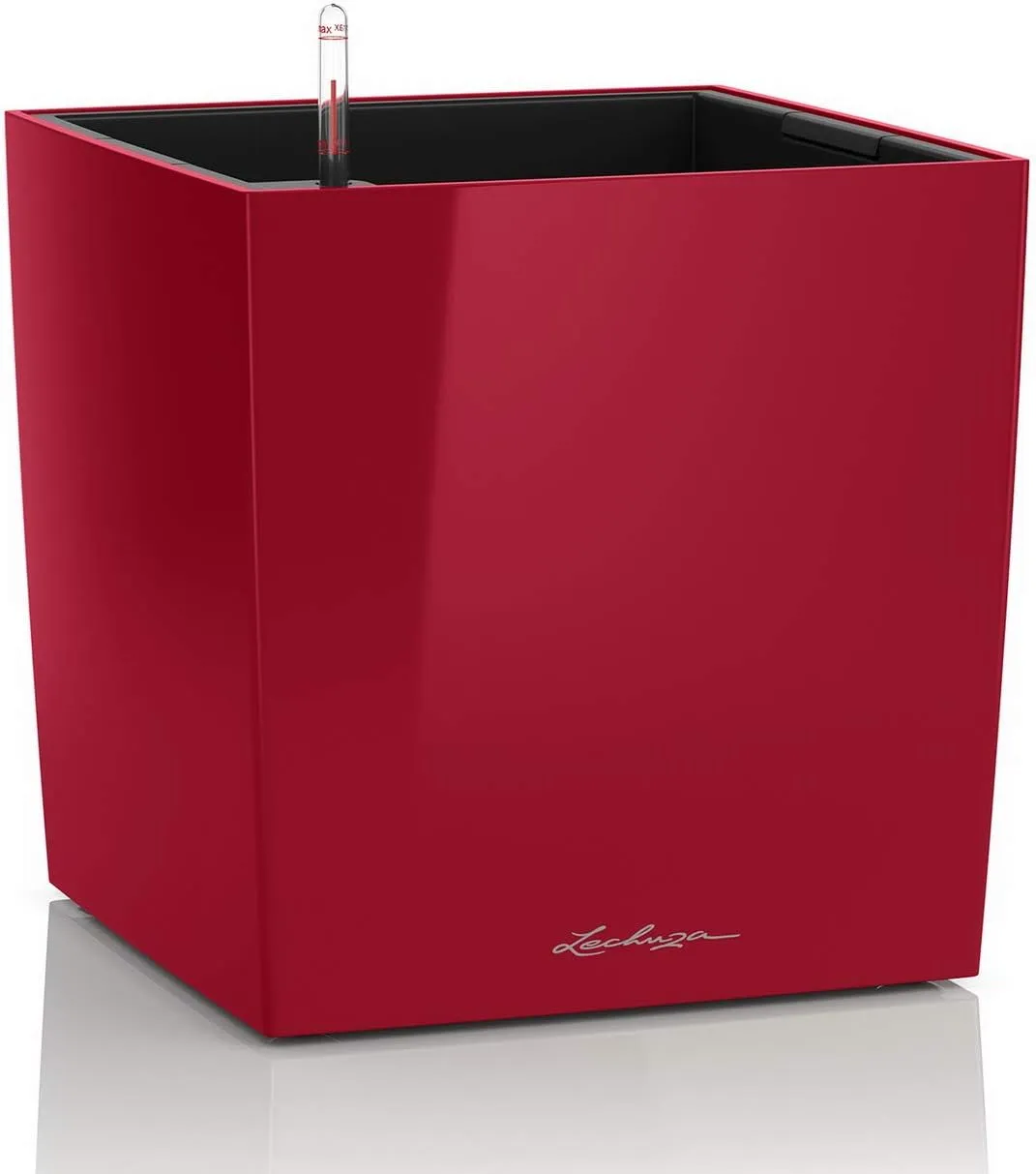 Lechuza 16467 Cube Premium 30, Scarlet Red Glossy, 30x30x30 cm
