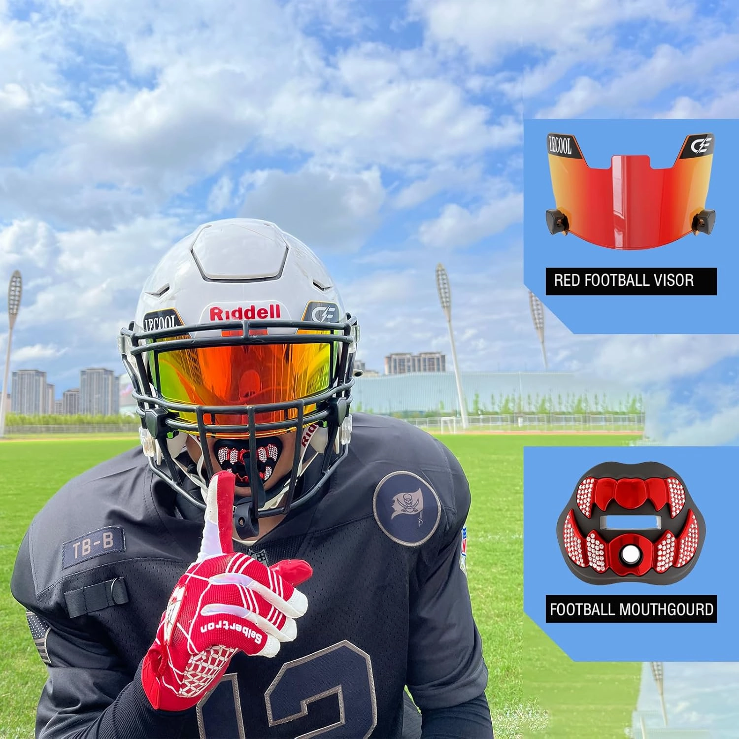 LeCool Multi-Color Football Visor,Enhance Your Game -Fits Adult & Youth Football Helmets