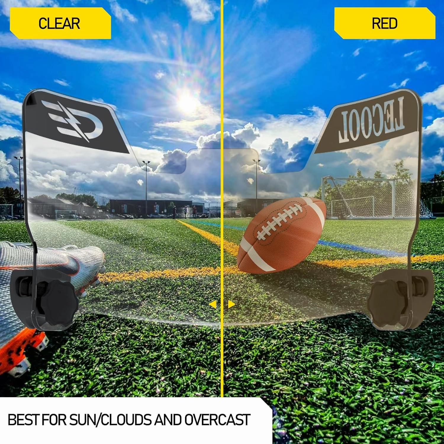 LeCool Multi-Color Football Visor,Enhance Your Game -Fits Adult & Youth Football Helmets