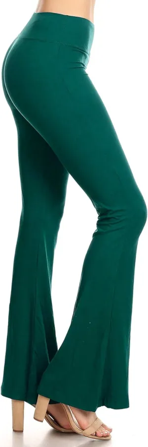 Leggings Depot Women's High Waist Flared Casual, Work, Lounge Palazzo Pants-Wide Leg