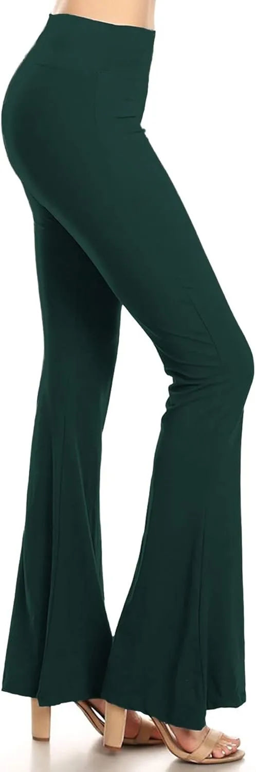 Leggings Depot Women's High Waist Flared Casual, Work, Lounge Palazzo Pants-Wide Leg