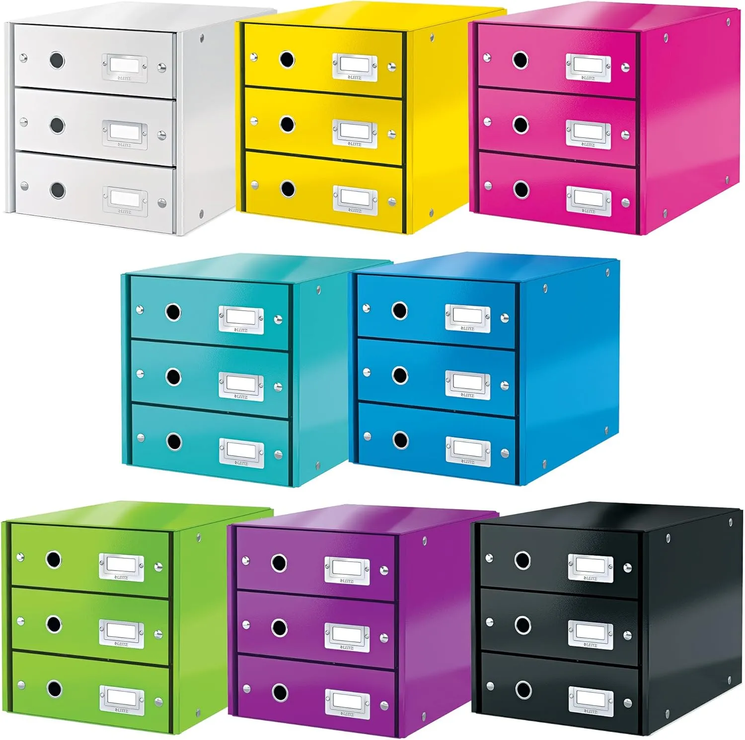 Leitz Drawer Cabinet, 3 Drawers, A4, Click and Store Range 60480023 - Pink
