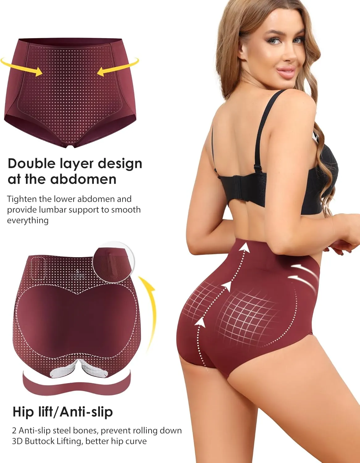 LEVAO Women Tummy Control Underwear, High Waisted Seamless Panties No Show Postpartum Briefs 4 Pack S-XXL