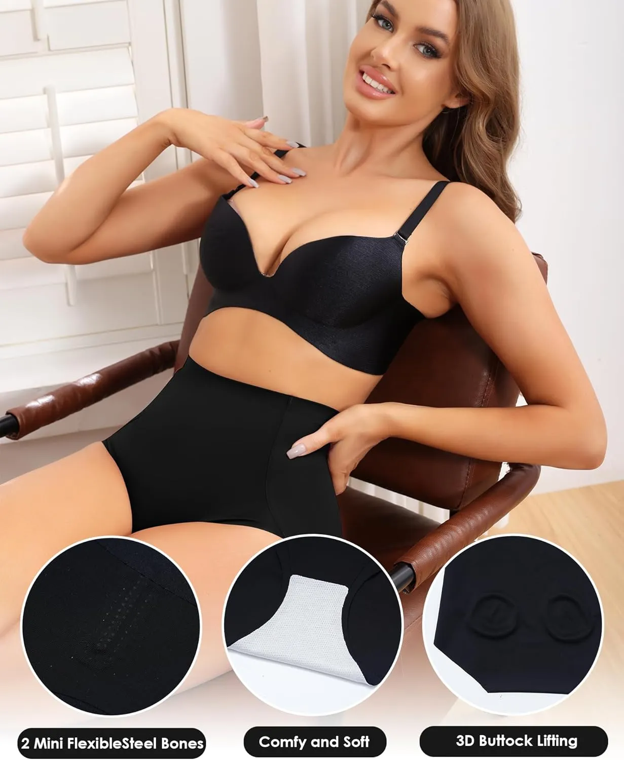 LEVAO Women Tummy Control Underwear, High Waisted Seamless Panties No Show Postpartum Briefs 4 Pack S-XXL