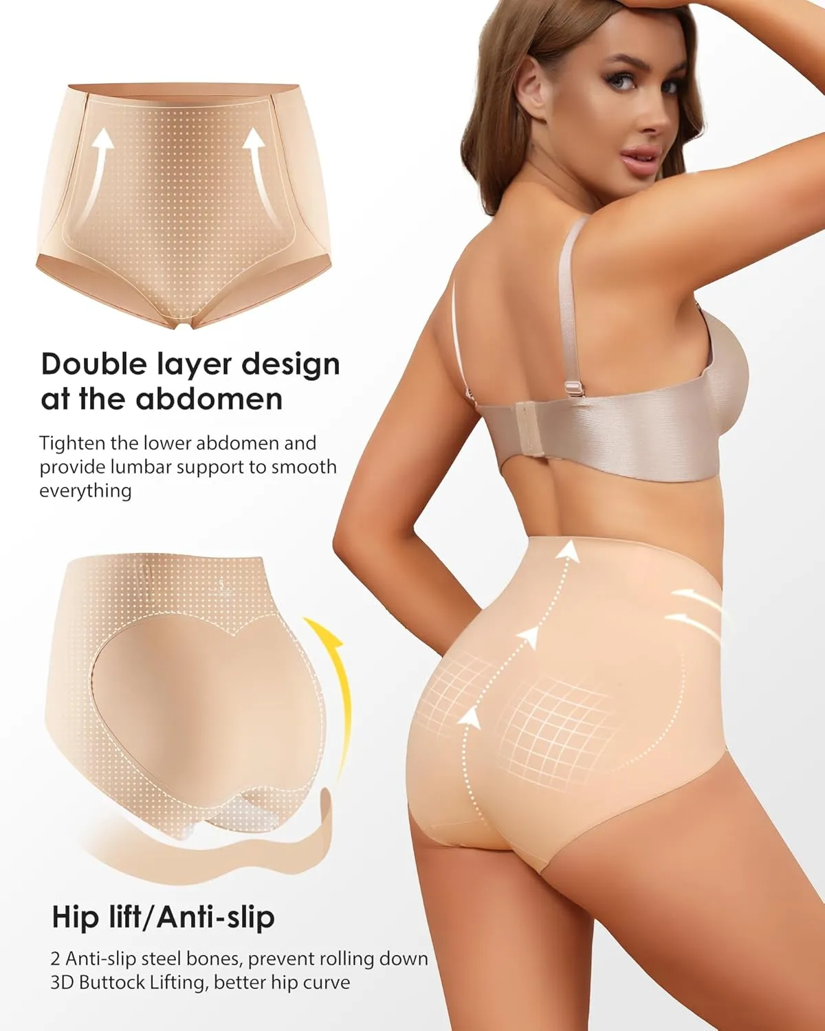 LEVAO Women Tummy Control Underwear, High Waisted Seamless Panties No Show Postpartum Briefs 4 Pack S-XXL