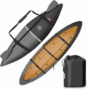 LIBZAKI Kayak Cover Accessories/Canoe Cover, Upgraded Thickened Waterproof & UV Protection SUP Paddle Boards Cover for Indoor/Outdoor Storage，Fits 9ft-18ft Kayaks 3 Colors