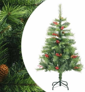 Lifelike Artificial Christmas Tree for Heartwarming Holiday Moments, Hinged for Easy Setup, 47.2" Tall with Cones and Berries