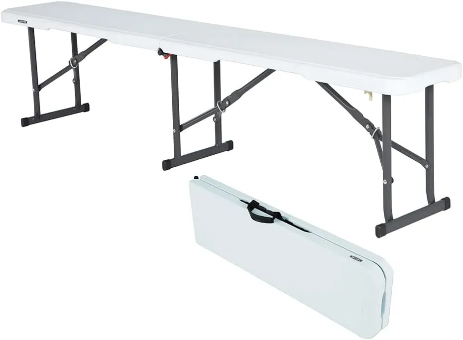 Lifetime 80305 Portable Folding Bench, White