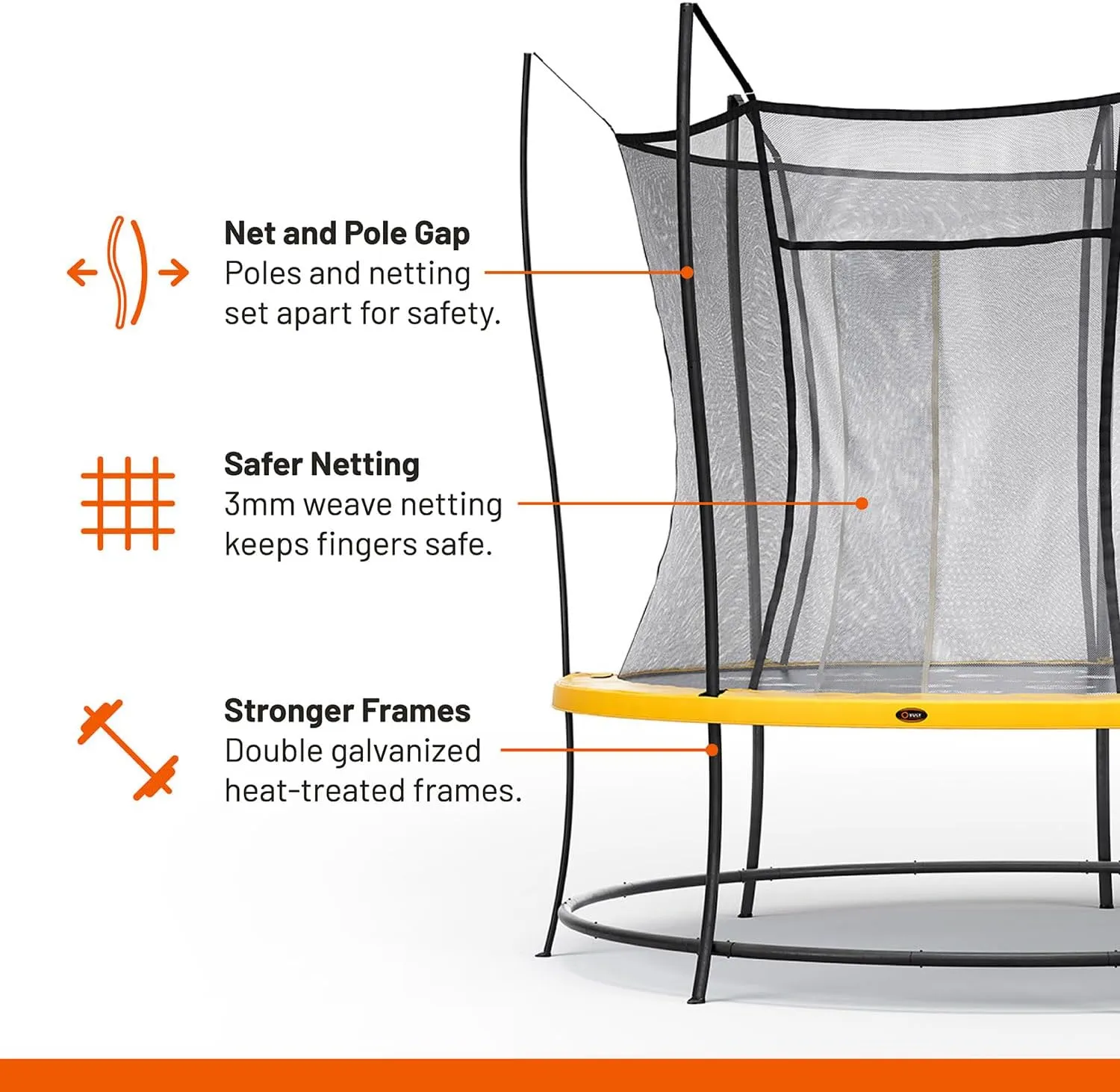 Lift 10 FT 14 FT Trampoline with Enclosure - Recreational Trampoline with AntiRust Coating, Double Galvanized Steel Frame