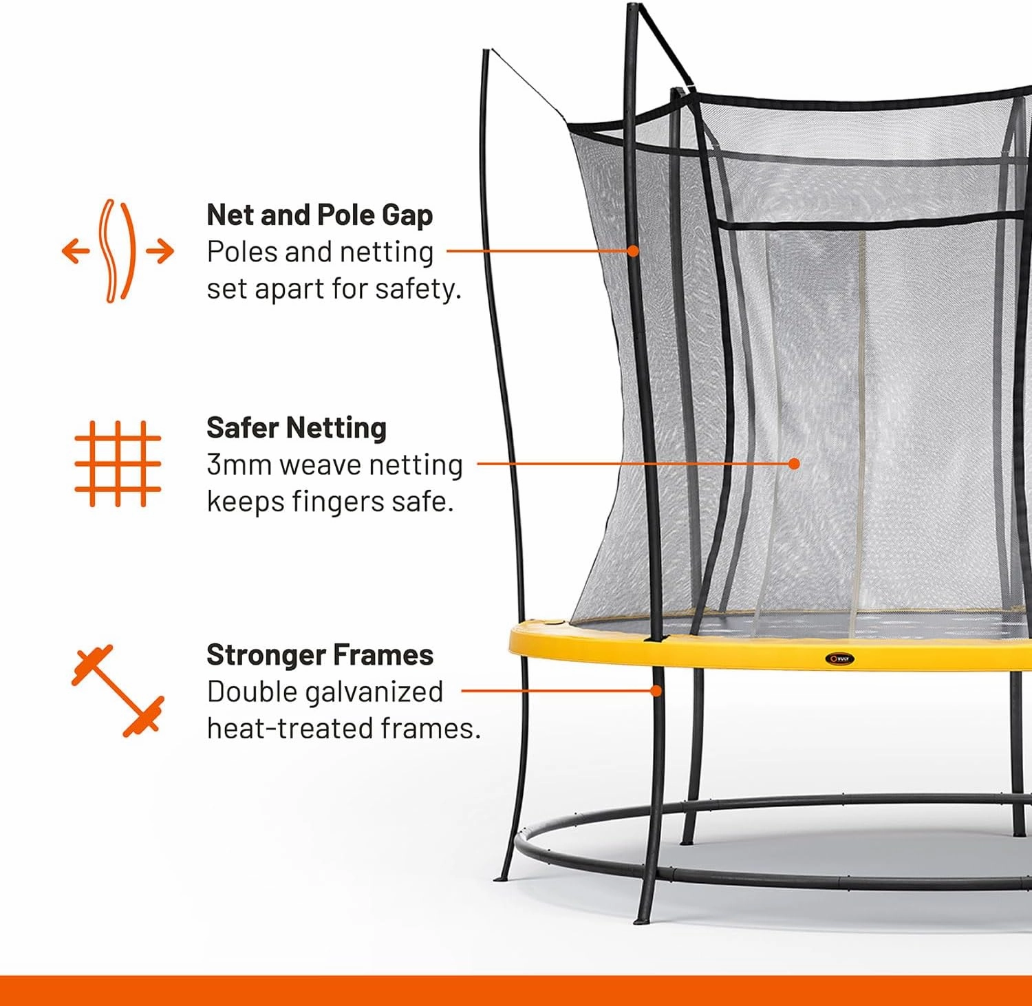 Lift 10 FT 14 FT Trampoline with Enclosure - Recreational Trampoline with AntiRust Coating, Double Galvanized Steel Frame