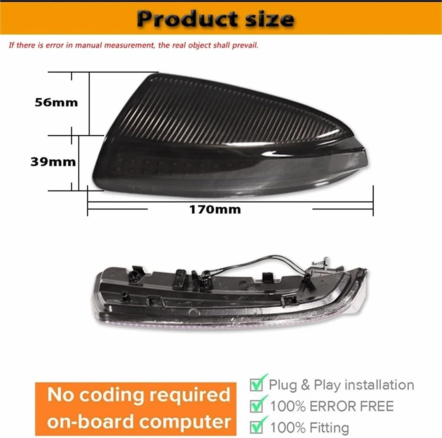 Light Wing Mirror 2pc for Benz W164 ML350 ML450 ML500 Vito W639 Dynamic Sequential Blink/Flow LED Side Mirror Turn Signal Light Assembly Turn Signal Light