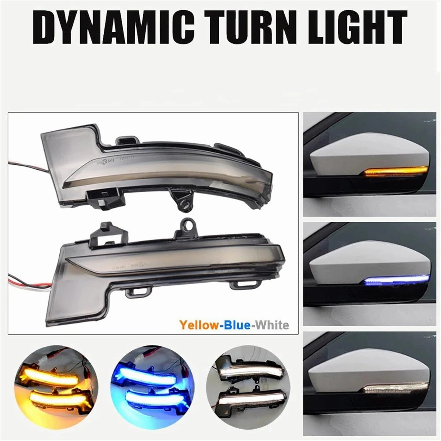 Light Wing Mirror Side Mirror Flasher Indicator for Skoda for Octavia 3 Mk3 III A7 5E 2013 2014 2015 2016 2017 2018 LED Dynamic Turn Signal Blinker Light Turn Signal Light