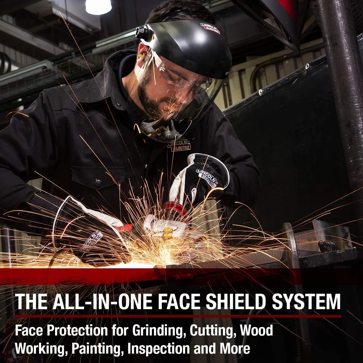 Lincoln Electric OMNIShield Professional Face Shield - Anti-Fog Coated Clear Lens - Premium Headgear - K3751-1