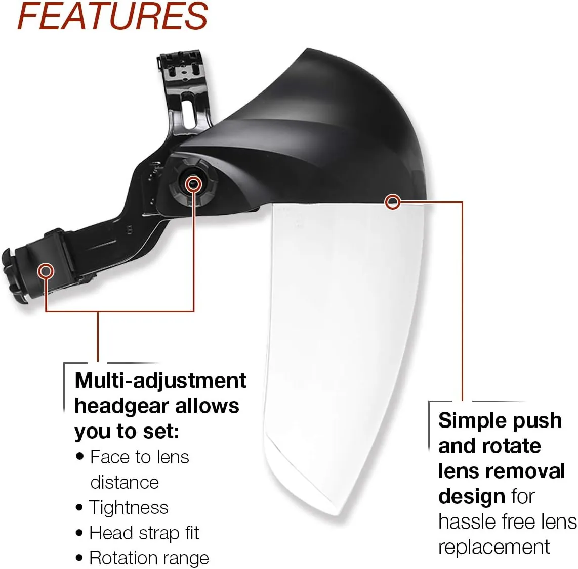 Lincoln Electric OMNIShield Professional Face Shield - Anti-Fog Coated Clear Lens - Premium Headgear - K3751-1