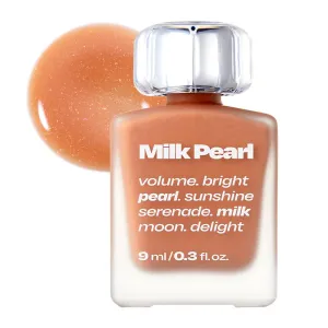 Lip Potion Milk Pearl Gloss No.4 Nuga Moon | High Shine Gloss with Light Plumping & Gem Glitter | 0.3 Oz