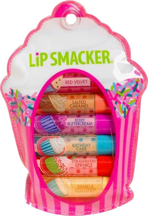 Lip Smacker Cupcake Lover's Lip Gloss Collection in Zipper Bag Set, 6 Count