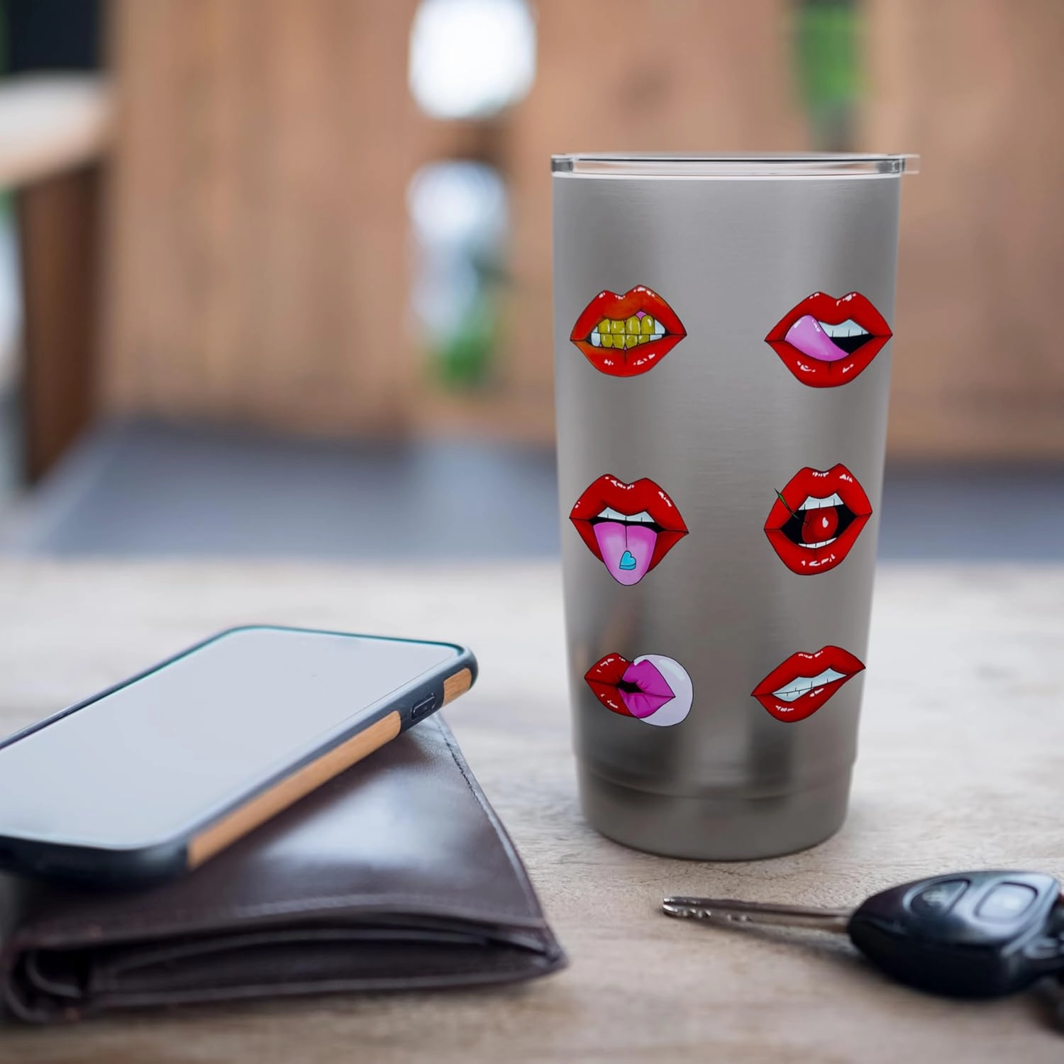 Lip Gloss Aesthetic Red Lips Summer Vibes Tinted Lip Love Stainless Steel Insulated Tumbler