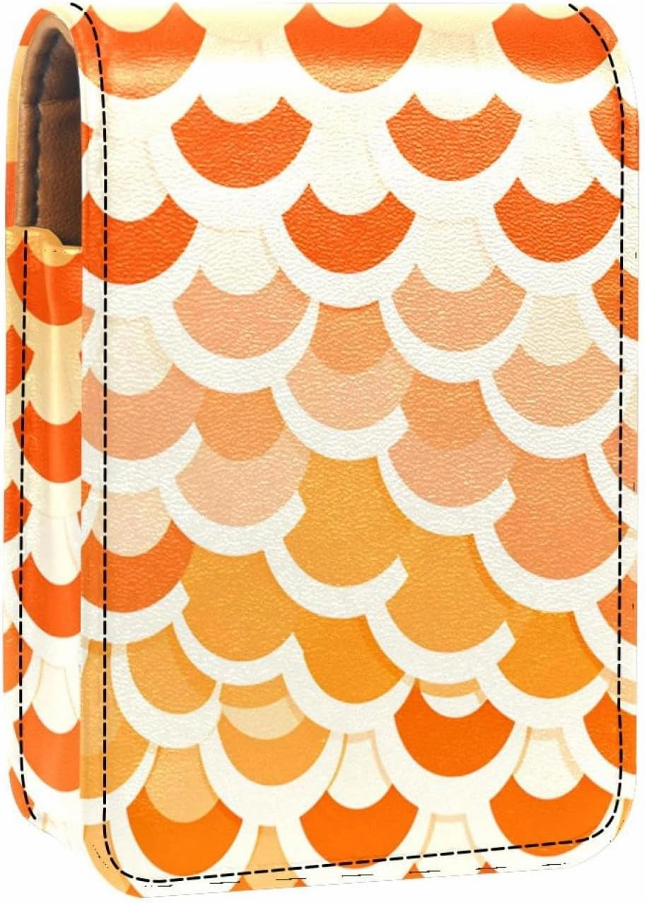 Lipstick Case,Portable Makeup Bag Cosmetic Pouch,Lipstick Holder Makeup Organizer,Scale Orange Mermaid Ocean