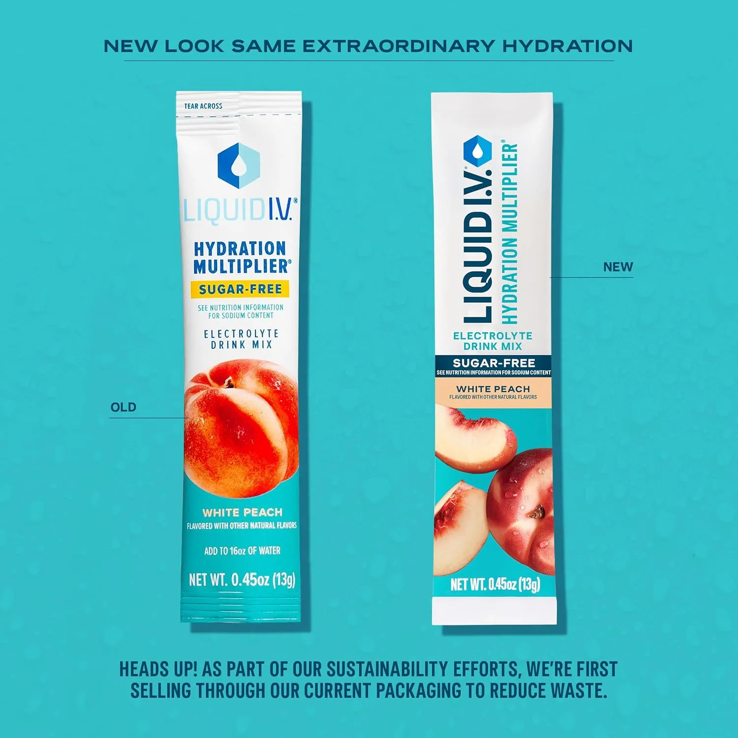 Liquid I.V.® Hydration Multiplier Sugar-Free - White Peach | Electrolyte Powder Drink Mix | 1 Pack (14 Servings)