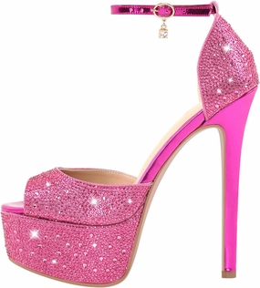 LISHAN Women's Round Open Toe Platform Clear High Heel Zip Up Sandals