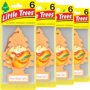 LITTLE Air Fresheners Car Air Freshener. Hanging Tree Provides Long Lasting Scent for Auto or Home. Peach Ginger Spritz, 24 Air Fresheners