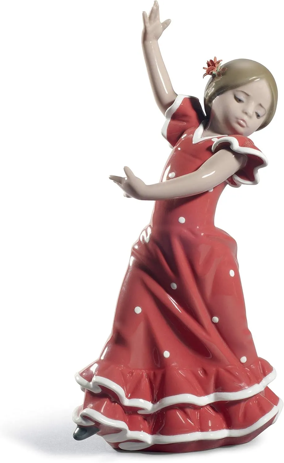 LLADRÓ Ballaorita Figurine with Arms Up! Red Porcelain Flamingo Figure
