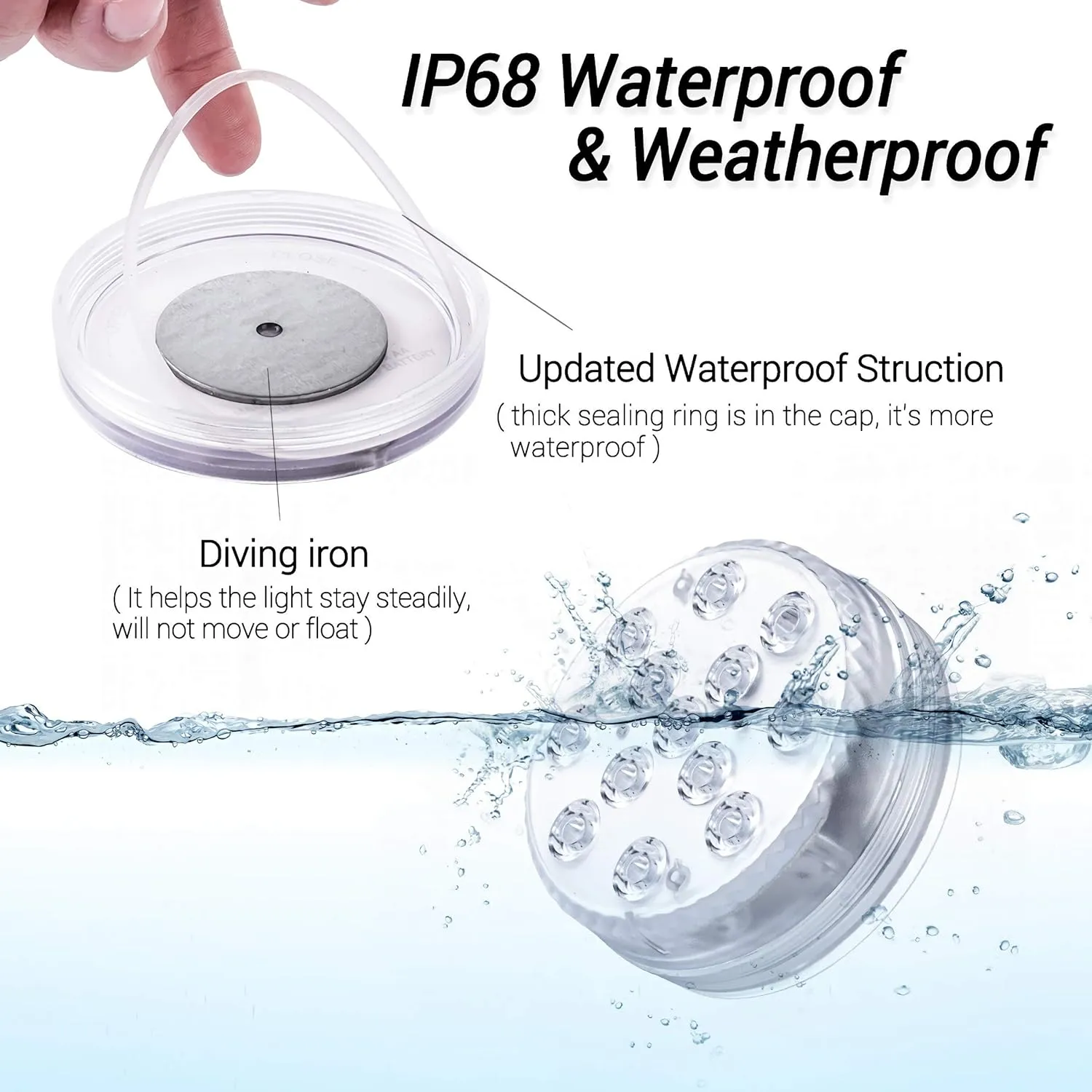 LOFTEK Submersible LED Lights with Remote, 13 LED Pool Lights for Inground Above Ground Pool with Magnets &Suction Cups,16 Color Changing Underwater Light for Ponds Battery Operated (4 Packs)