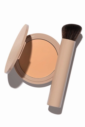 Long-Lasting Lightweight Foundation & Brush Duo | Cruelty-Free, Fragrance-Free, Buildable, Transfer-Proof Makeup (Light)
