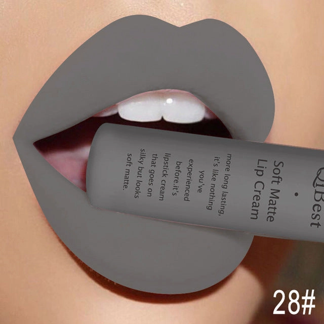 Long Qibest Black Lasting Lipgloss Matte 34 Gloss Makeup Lipkit Huge price cut Fall discount Colors Dark Lipstick Women Waterproof Red Brand Nude Pigment Lip