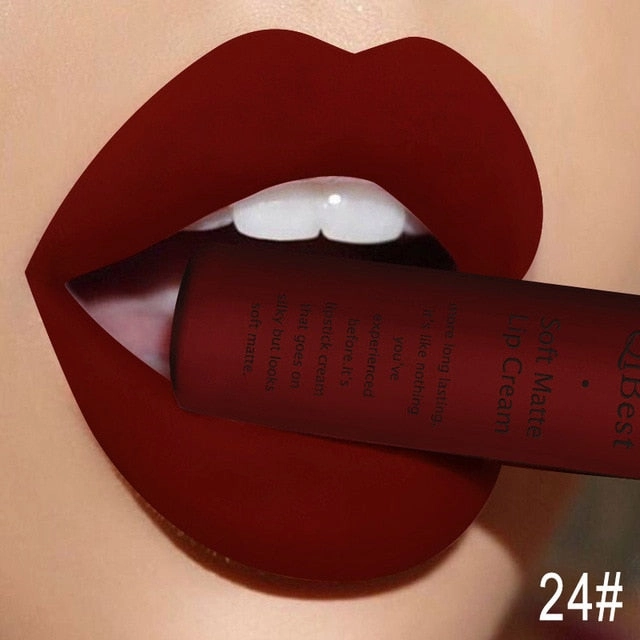 Long Qibest Black Lasting Lipgloss Matte 34 Gloss Makeup Lipkit Huge price cut Fall discount Colors Dark Lipstick Women Waterproof Red Brand Nude Pigment Lip
