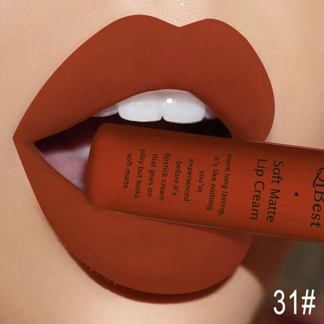 Long Qibest Black Lasting Lipgloss Matte 34 Gloss Makeup Lipkit Huge price cut Fall discount Colors Dark Lipstick Women Waterproof Red Brand Nude Pigment Lip