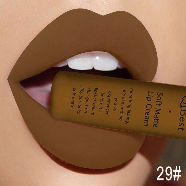 Long Qibest Black Lasting Lipgloss Matte 34 Gloss Makeup Lipkit Huge price cut Fall discount Colors Dark Lipstick Women Waterproof Red Brand Nude Pigment Lip