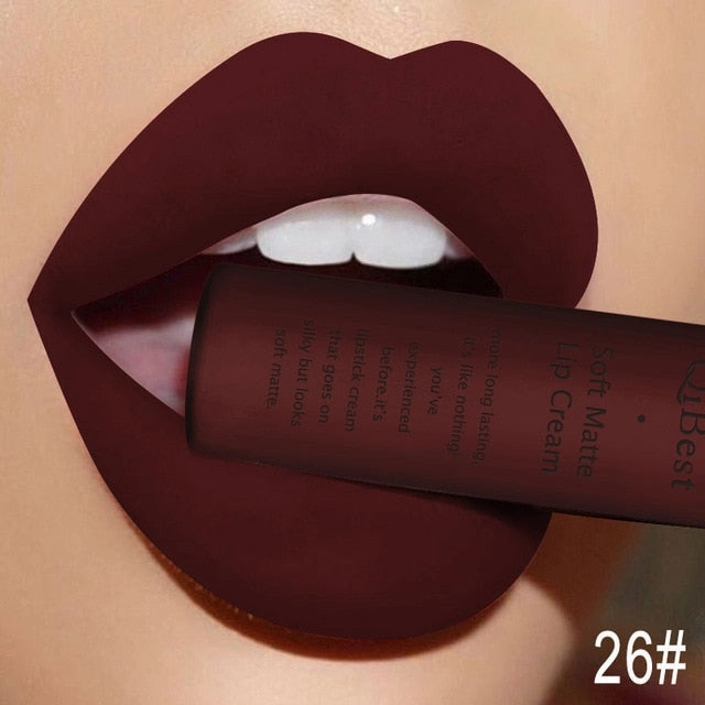 Long Qibest Black Lasting Lipgloss Matte 34 Gloss Makeup Lipkit Huge price cut Fall discount Colors Dark Lipstick Women Waterproof Red Brand Nude Pigment Lip