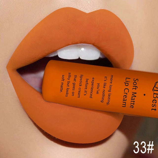 Long Qibest Black Lasting Lipgloss Matte 34 Gloss Makeup Lipkit Huge price cut Fall discount Colors Dark Lipstick Women Waterproof Red Brand Nude Pigment Lip