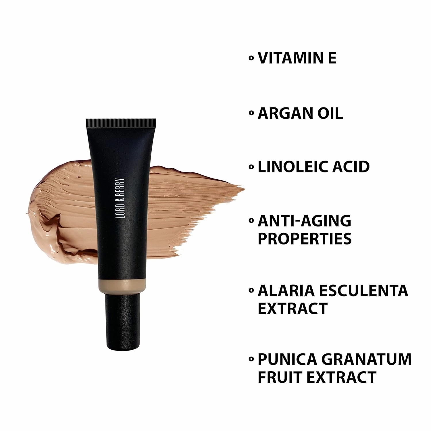 Lord & Berry ON STAGE Blendable Medium to Full Coverage Liquid Makeup Fluid Foundation Enriched With Vitamin E and Squalane