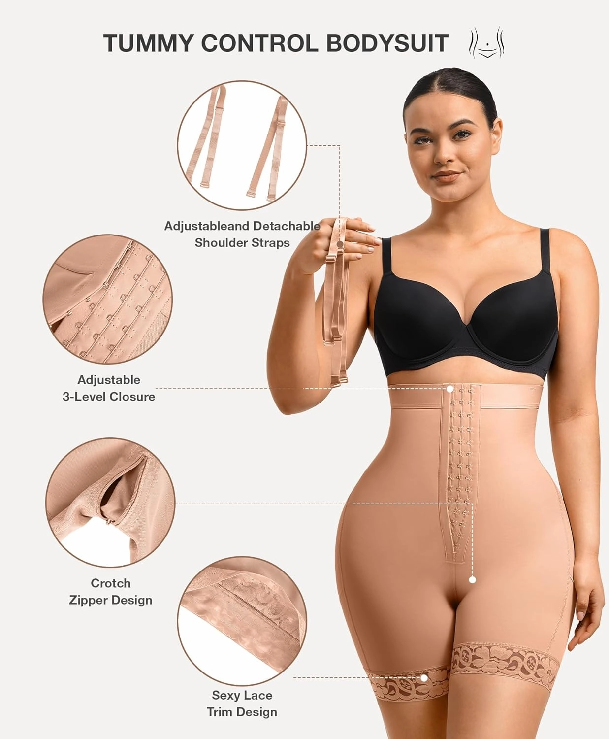 Lover-Beauty Fajas Colombianas Shapewear for Women Tummy Control Postpartum Body Shaper Butt Lifter Bodysuit