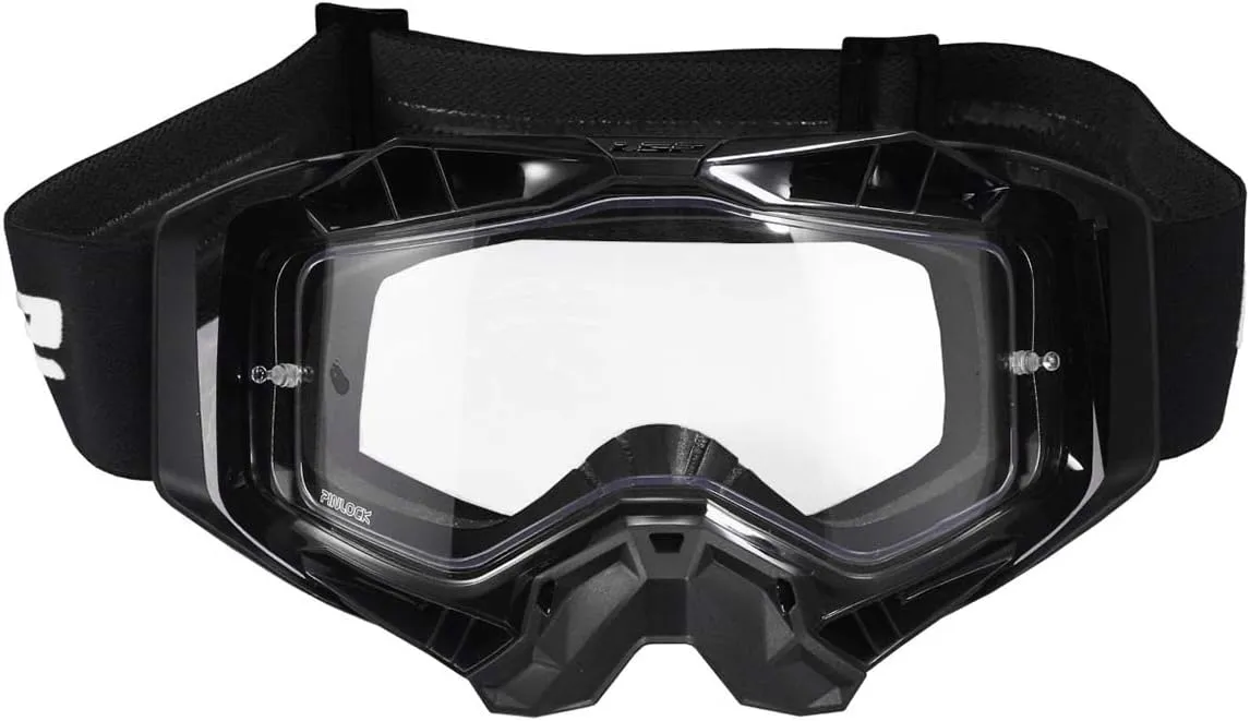 LS2 Helmets Aura Pro Goggle (Black with Clear Lens)