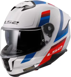 LS2 Helmets Stream II Full Face Motorcycle Helmet W/SunShield (Gloss Vintage White/Blue/Red - 2X-Large)
